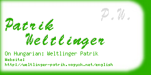 patrik weltlinger business card